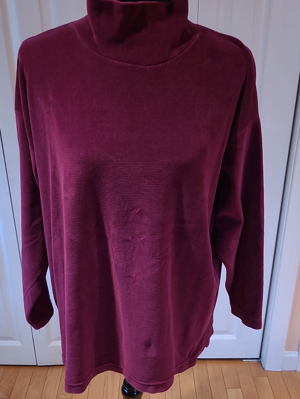 Women's Burgundy Turtleneck Pullover Top